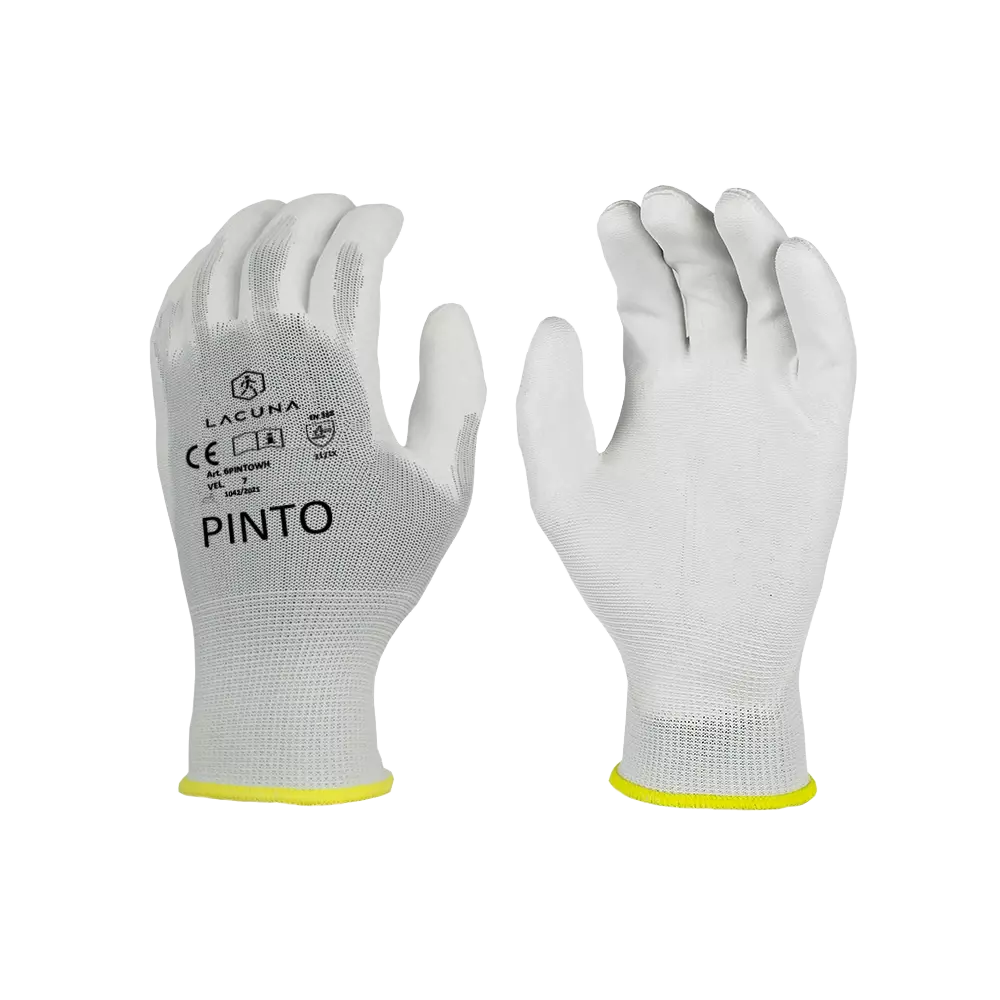 LACUNA 6PINTOWH-07, PINTO PU-pinnoitetut käsineet valkoiset, image 1