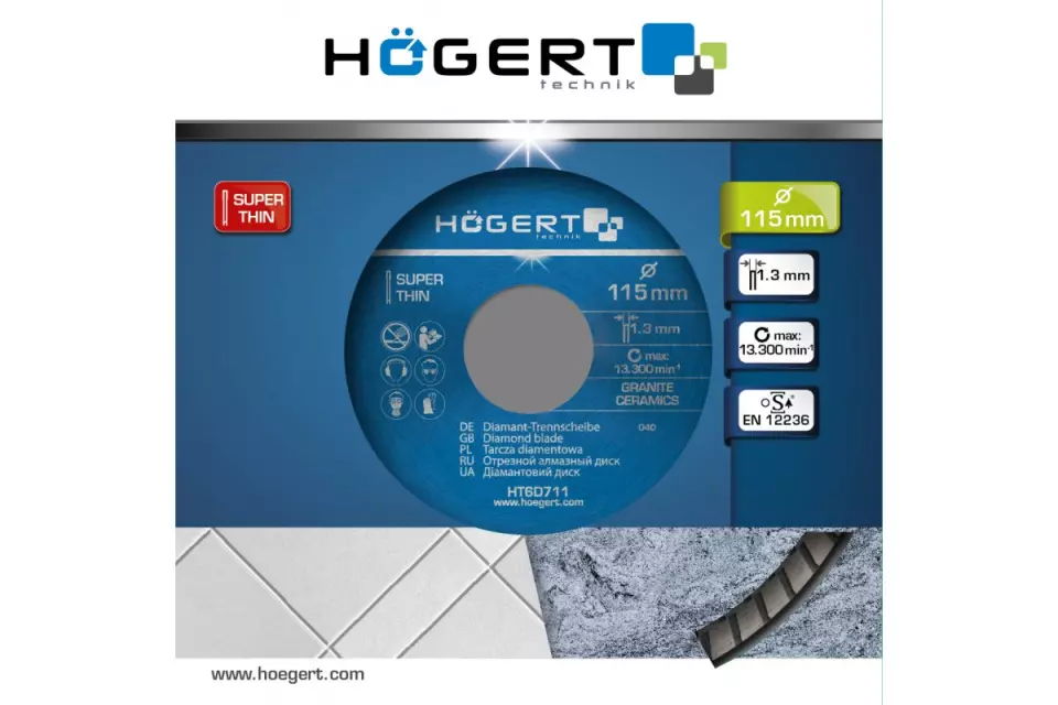 Högert 6281-125, Super Thin Diamant-Trennscheibe, 125 mm, image 1, gallery thumbnail