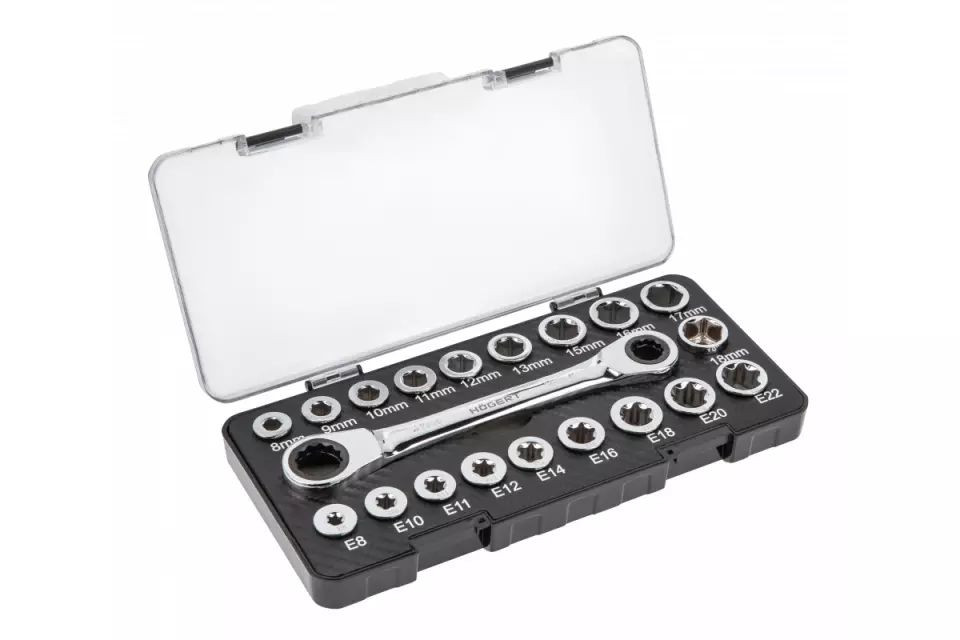 Högert 5666, Ratchet ring wrench with attachments, image 1, gallery thumbnail