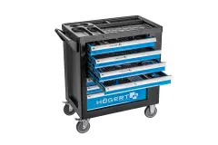 Högert 6525, Tool Cabinet with 7 Drawers, D1181, with Side Door and Accessories, 544-Piece