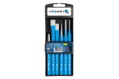 Högert 6066-6, Tool set - center punch, chisel, pin punch, 6 pcs.
