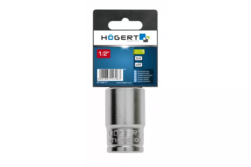Högert 5502-36, CrV50BV30 Sexkantshylsa, 1/2", DIN 3124, 36 mm, image 1, gallery thumbnail