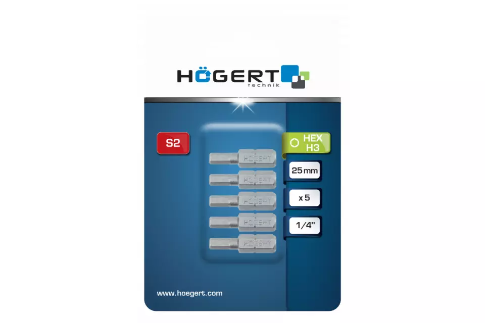 Högert 5728, Hex screwdriver bit, 25 mm, image 1, gallery thumbnail