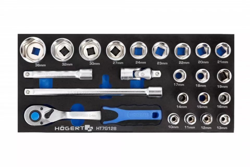 Högert 6331-3, Socket wrench set with ratchet, image 1, gallery thumbnail