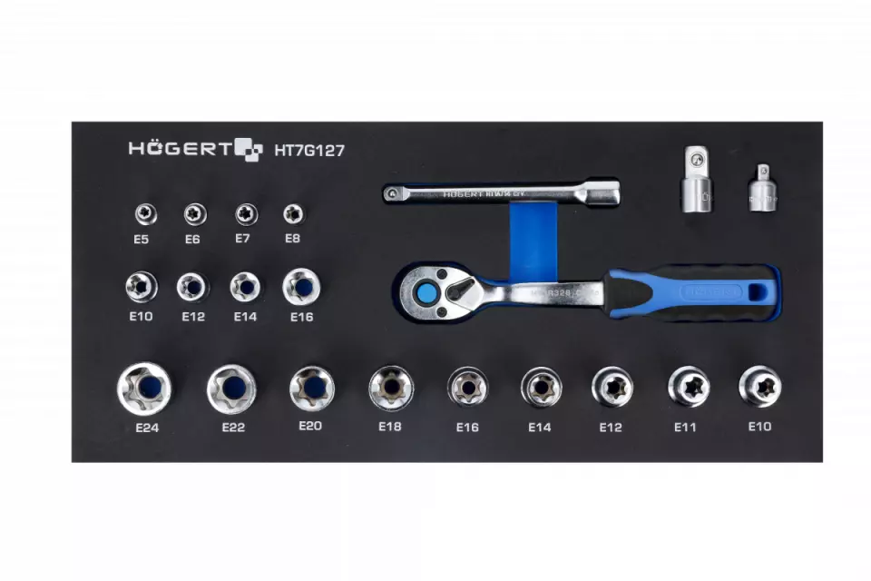 Högert 6331-2, Socket wrench set with ratchet, image 1, gallery thumbnail