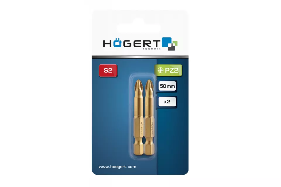 Högert 5731-2-50, Screwdriver tips PZ2, 50 mm, image 1, gallery thumbnail