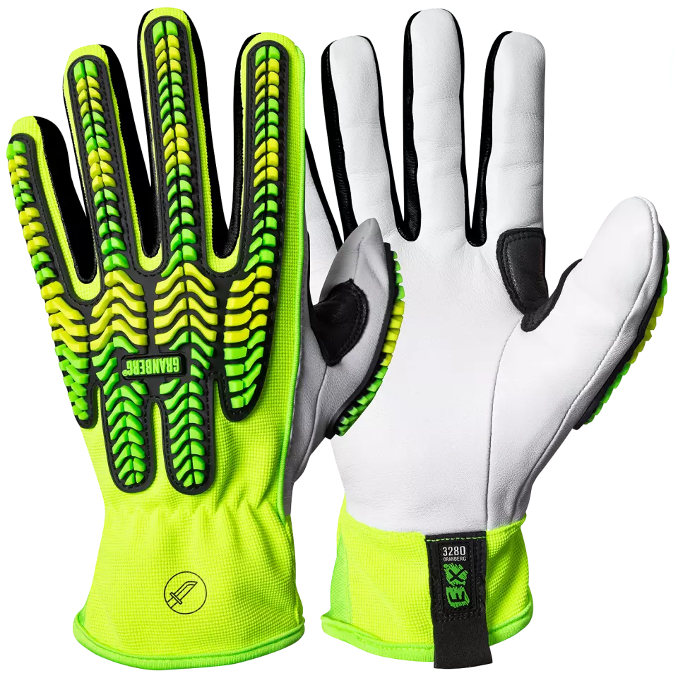 Granberg 115-3280, EX® Cut- and Impact-Resistant Gloves, Green/White, image 1, gallery thumbnail