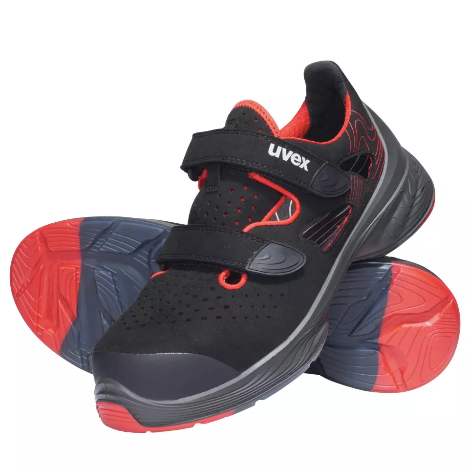 Uvex 68361, G2 S1P Sandals, Width 10, Black/Red, image 7, gallery thumbnail