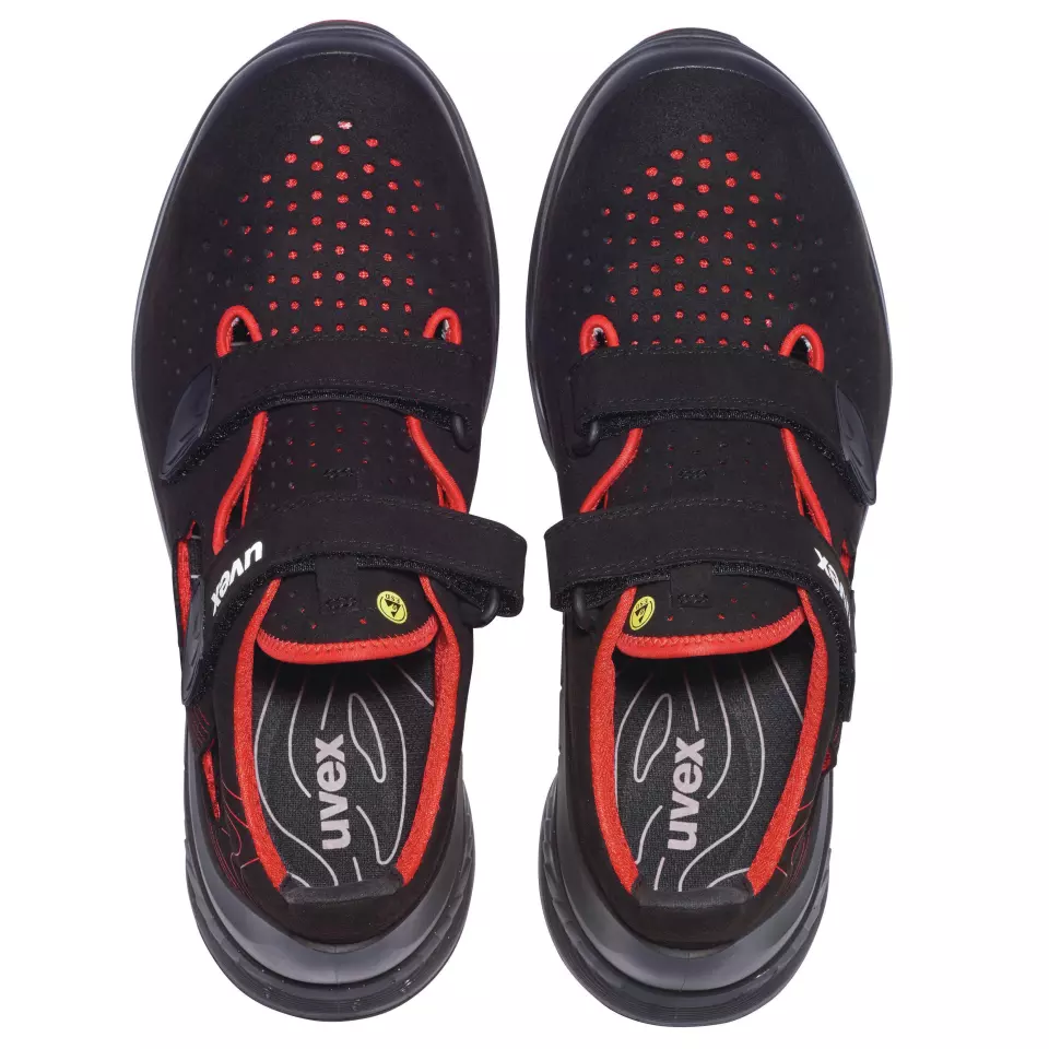 Uvex 68361, G2 S1P Sandals, Width 10, Black/Red, image 2, gallery thumbnail