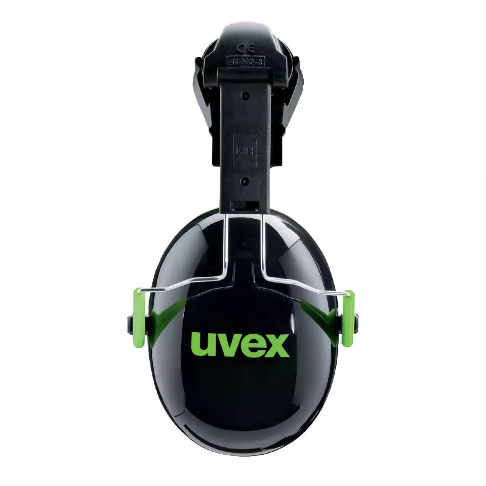 Uvex 2600201, K-Series Safety Earmuffs SNR 27 dB, Black/Green, image 1, gallery thumbnail