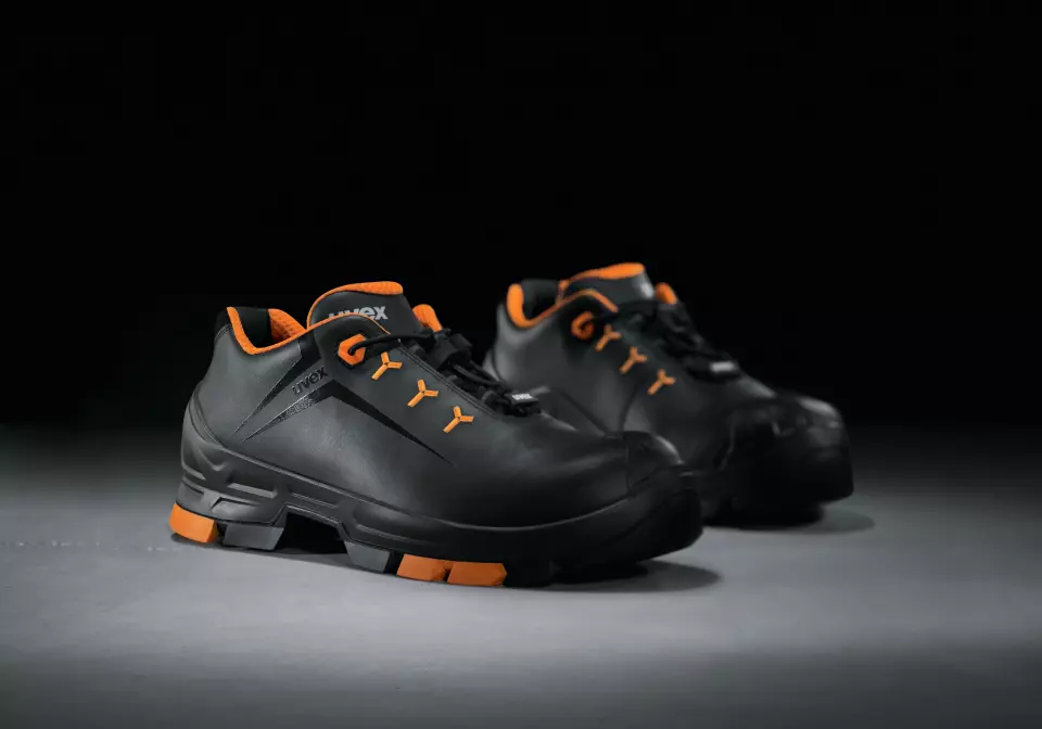 Uvex 65022, S3 Low Shoes, Width 11, Black/Orange, image 2, gallery thumbnail