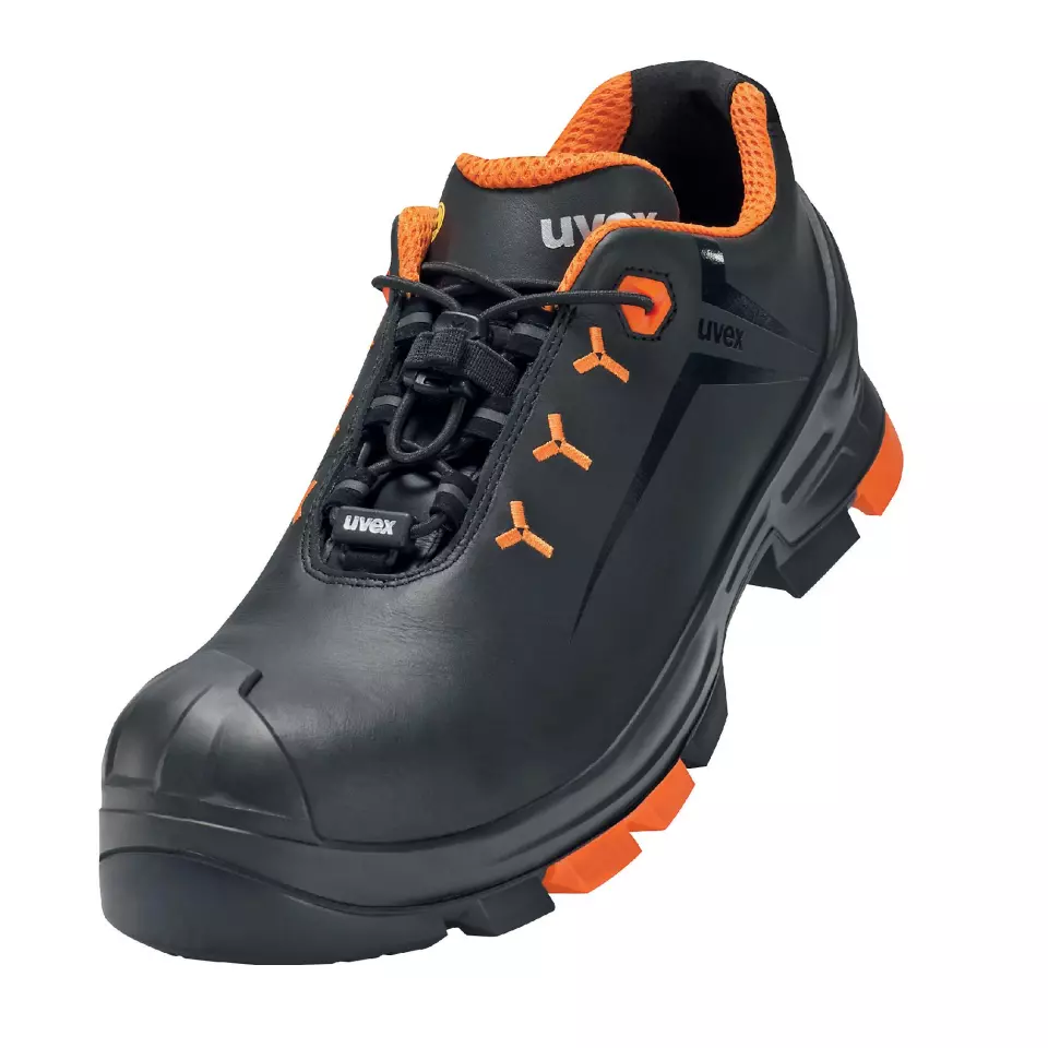 Uvex 65022, S3 Low Shoes, Width 11, Black/Orange, image 1, gallery thumbnail