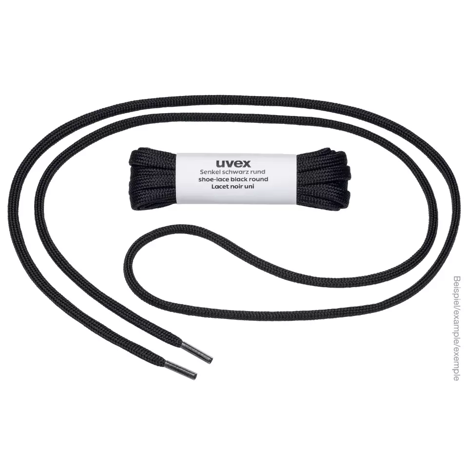 Uvex 9882201, Shoe laces, 100cm, Black, image 1, gallery thumbnail