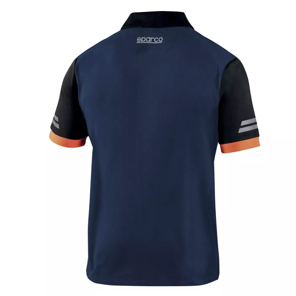 Sparco 02415BMAF, Toledo Tech Polo, Navy Blue/Orange, image 2, gallery thumbnail
