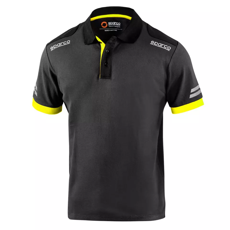 Sparco 02415GSGF, Toledo Tech Polo, Gray/Yellow, image 1, gallery thumbnail
