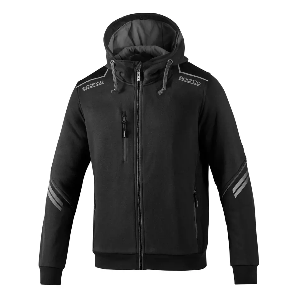 Sparco 02414NRGS, Colorado Full Zip Hooded, Black/Dark Gray, image 1, gallery thumbnail