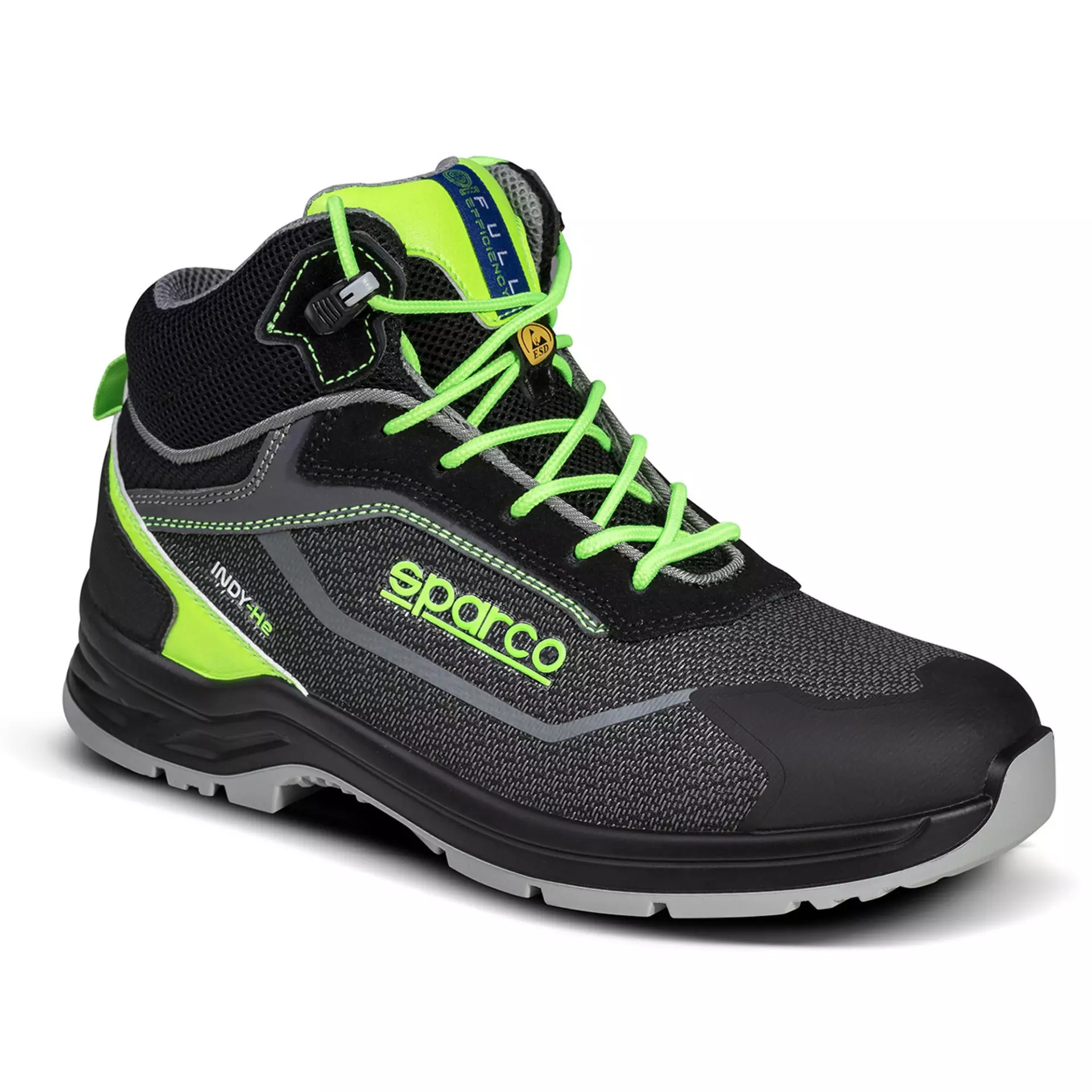Sparco 07542NRVF, Indy Ranger Safety Shoes ESD S3S SR FO LG, Black/Green, image 1