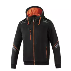 Sparco 02414NRAF, Colorado Full Zip Hooded, Black/Orange