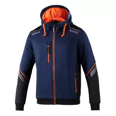 Sparco 02414BMAF, Colorado Full Zip Hooded, Navy Blue/Orange