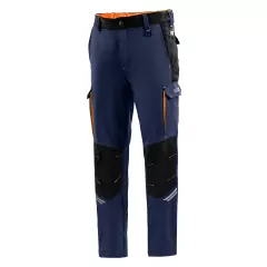 Sparco 02417BMAF, Oregon Tech Trousers, Navy Blue/Orange