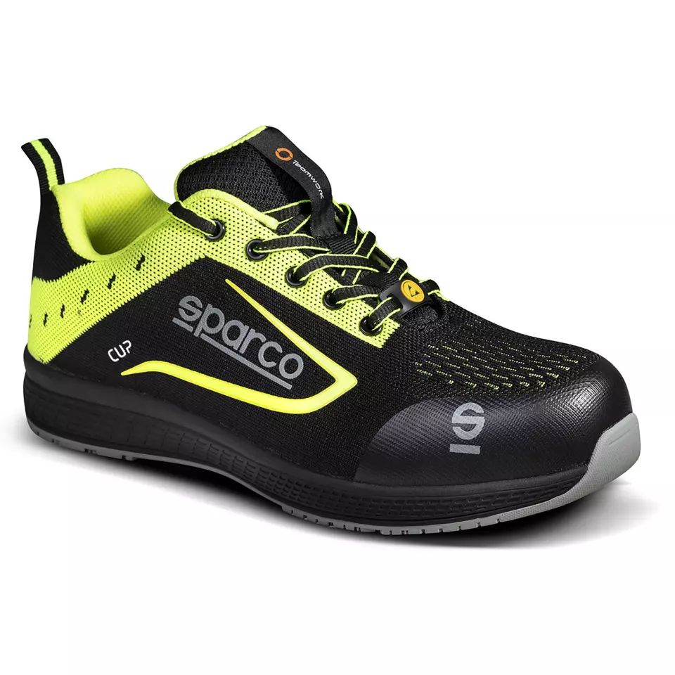 Sparco 07526NRGF, Cup Nurburg Safety Shoes ESD S1P SRC, Black/Yellow, image 1, gallery thumbnail