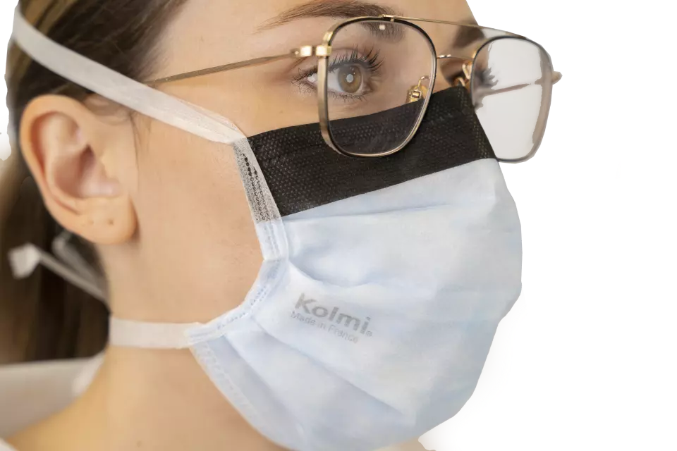 Medicom M24101MN-30, Op Air One Medicinsk mask med ett band, typ II antiimma med skumgummi, blå, image 2, gallery thumbnail