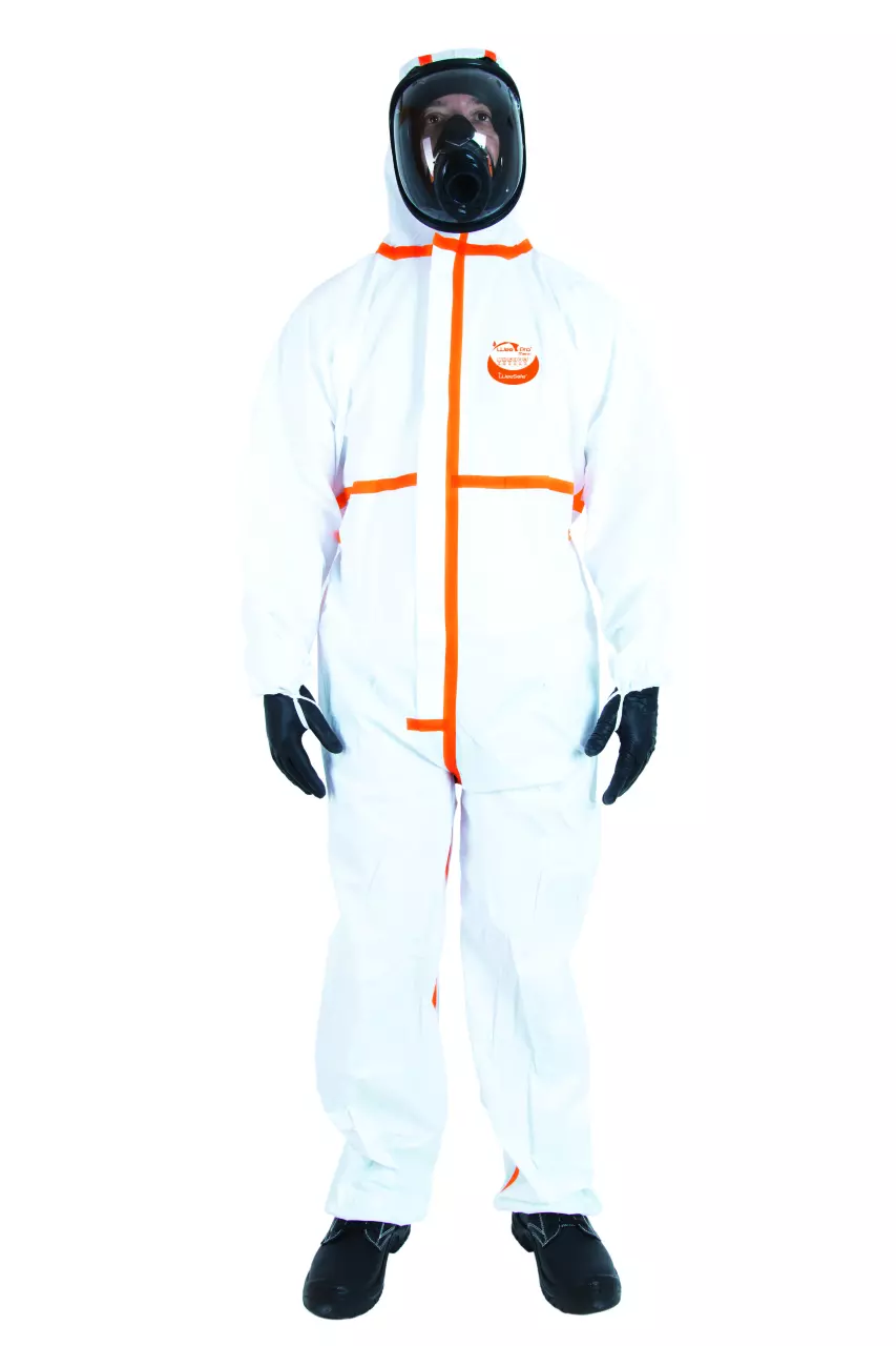 WeeSafe WL-PMP-06, WeePro Max+ Skyddsoverall Typ 4/5/6, Storlek 3XL, Vit/Orange, image 1, gallery thumbnail