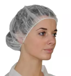 Hopen 70-011, PP Single Layer Elastic Bouffant Cap 12g Single Elastic, Ø 53 cm, 12 g/m², White