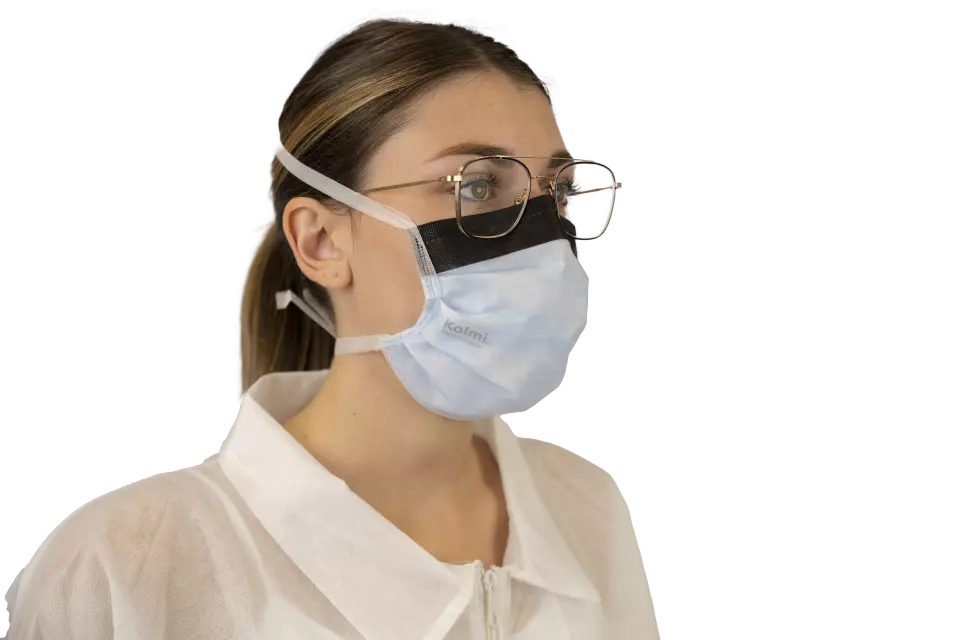 Medicom M24101MN-30, Op Air One Medicinsk mask med ett band, typ II antiimma med skumgummi, blå, image 5, gallery thumbnail