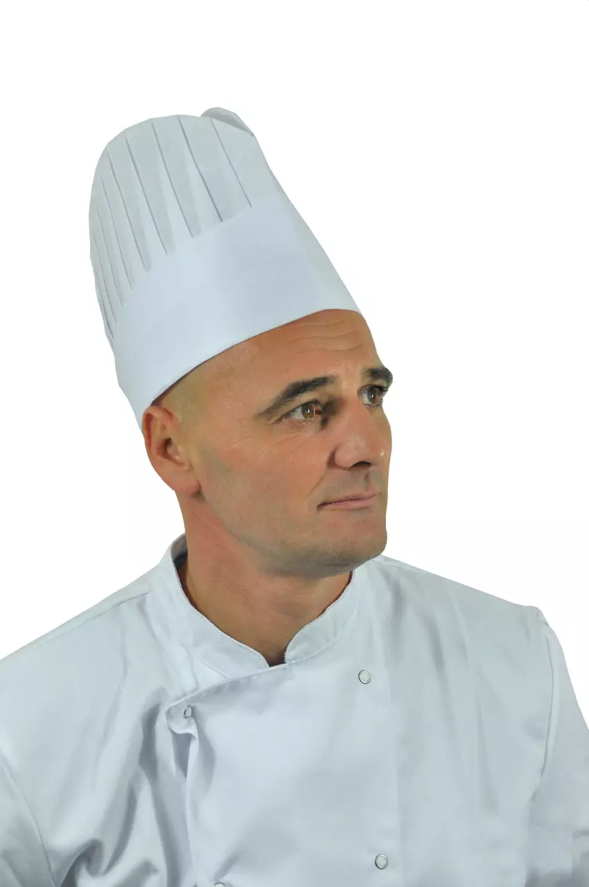 Hopen 70-611, Pleated Chef's Hat, Size S, White, image 1, gallery thumbnail