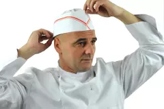 Hopen 70-502, Adjustable Eco Paper Cap & Border, White/Red