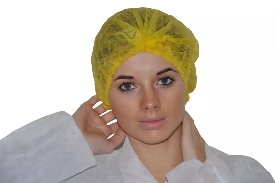 Hopen 70-104, PP Double Layer Elastic Clip Cap, 12 g/m², Yellow, image 1, gallery thumbnail