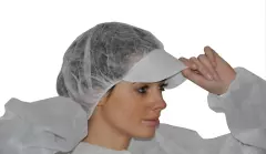 Hopen 70-201S, PP Peaked Single Layer Elastic Bouffant Cap, 15 g/m², White