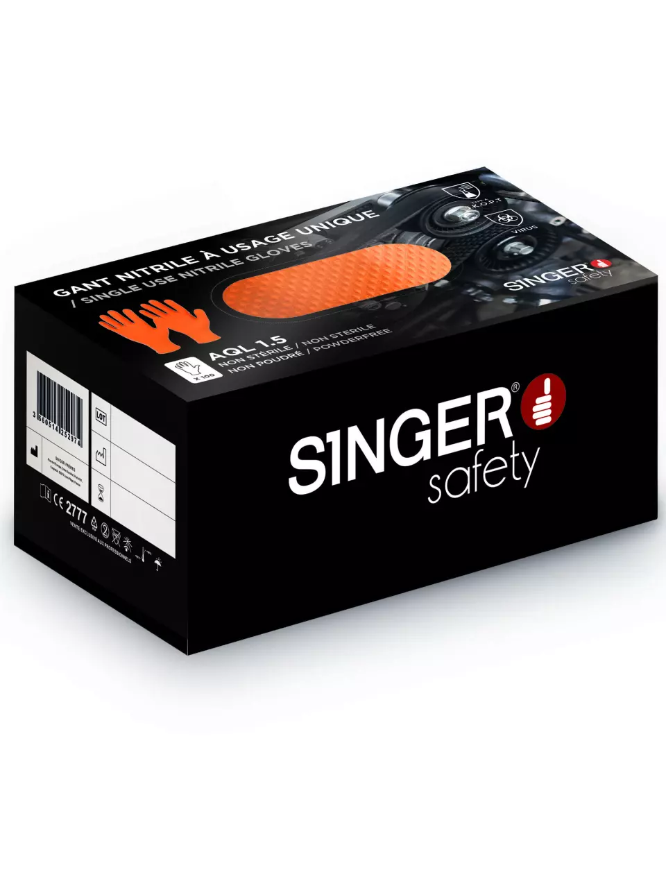 Singer Safety AUU7000, Nitril-Einweghandschuhe, Orange, image 5, gallery thumbnail