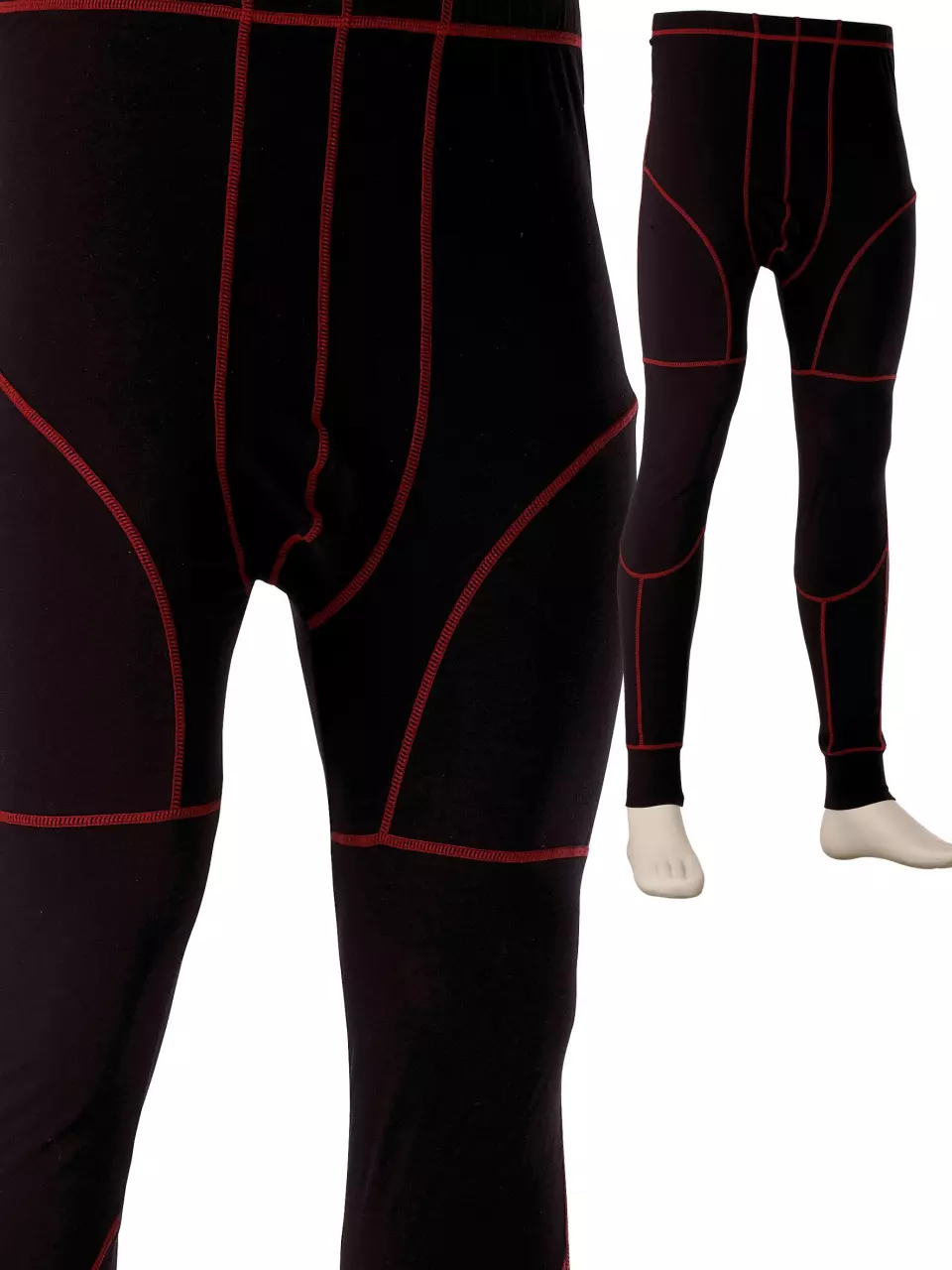 Singer Safety SABA, Long Underpants, Black/Red, image 1, gallery thumbnail