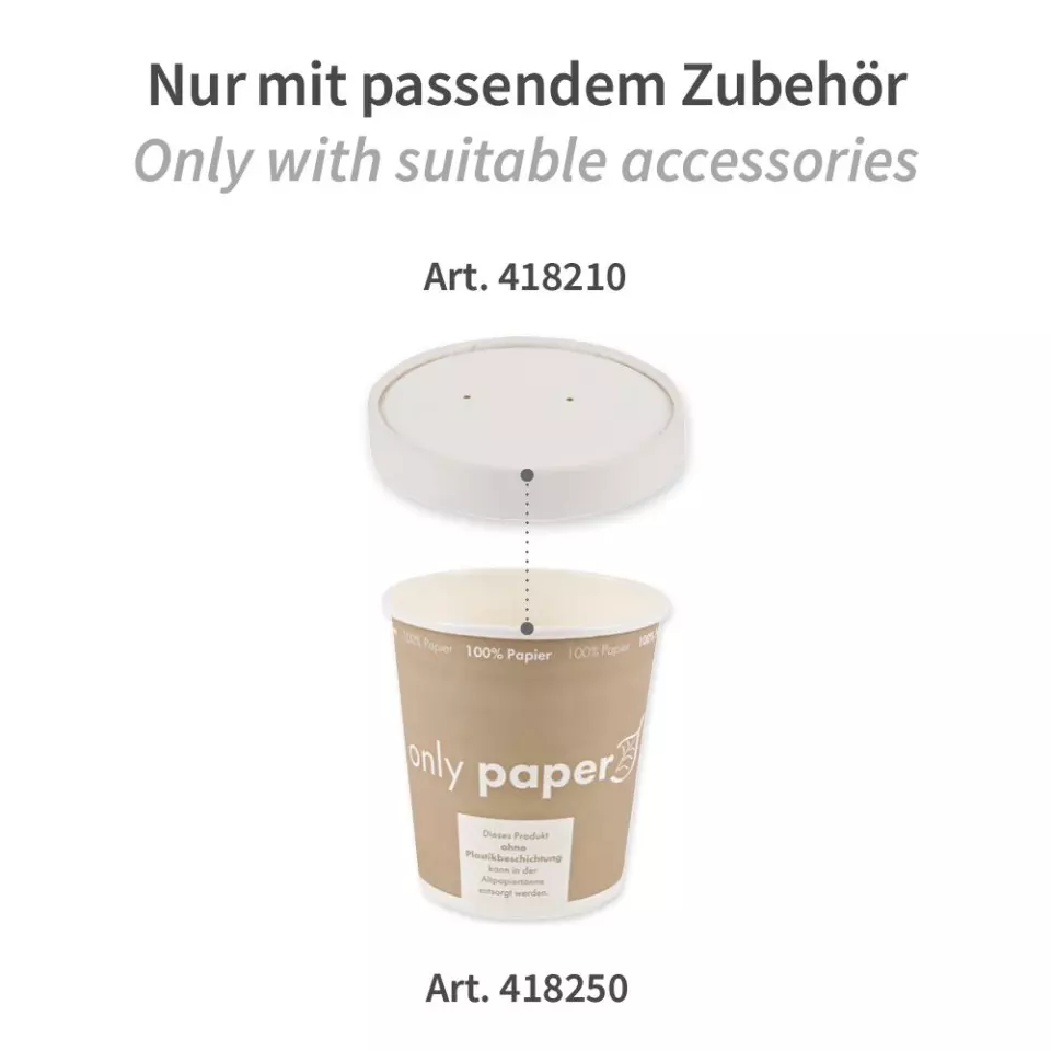 NATUREStar 418250, Luomukartonkiset keittokupit, 450 ml, ø 97 mm, image 3, gallery thumbnail