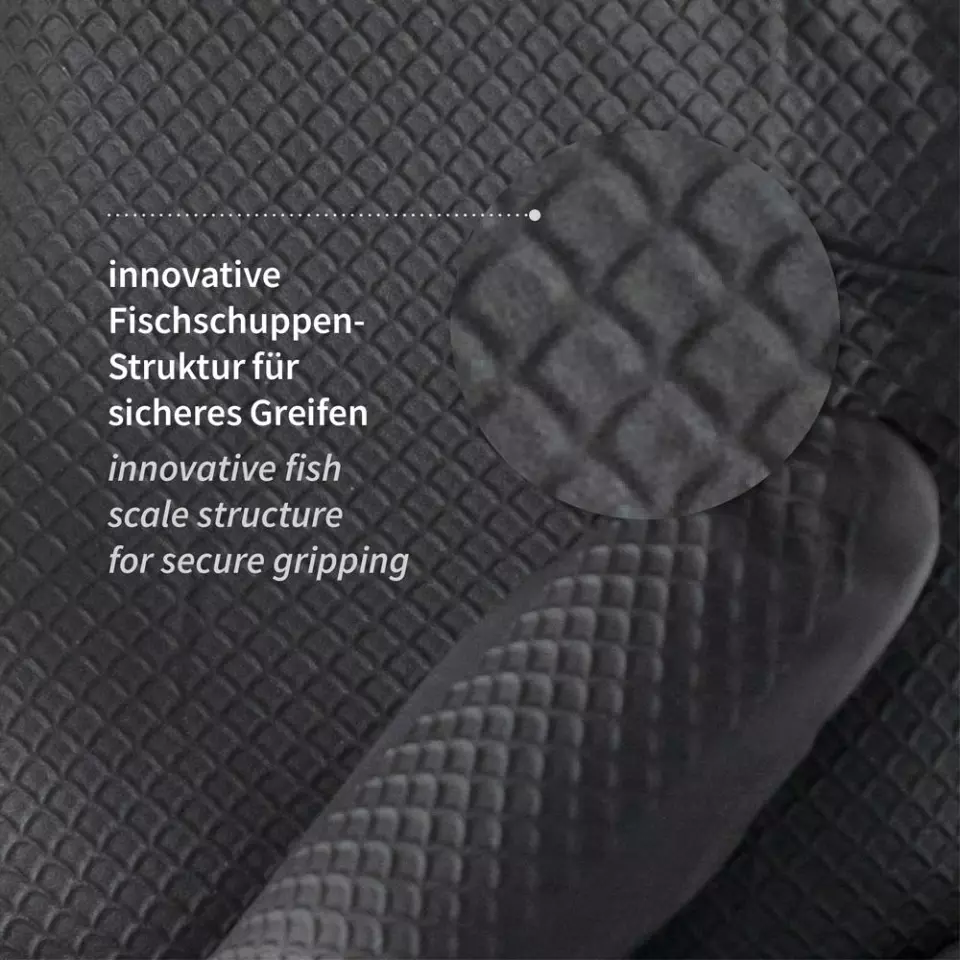Hygostar 270908, Power Grip pitkät nitriilikäsineet, puuterittomat, image 2, gallery thumbnail