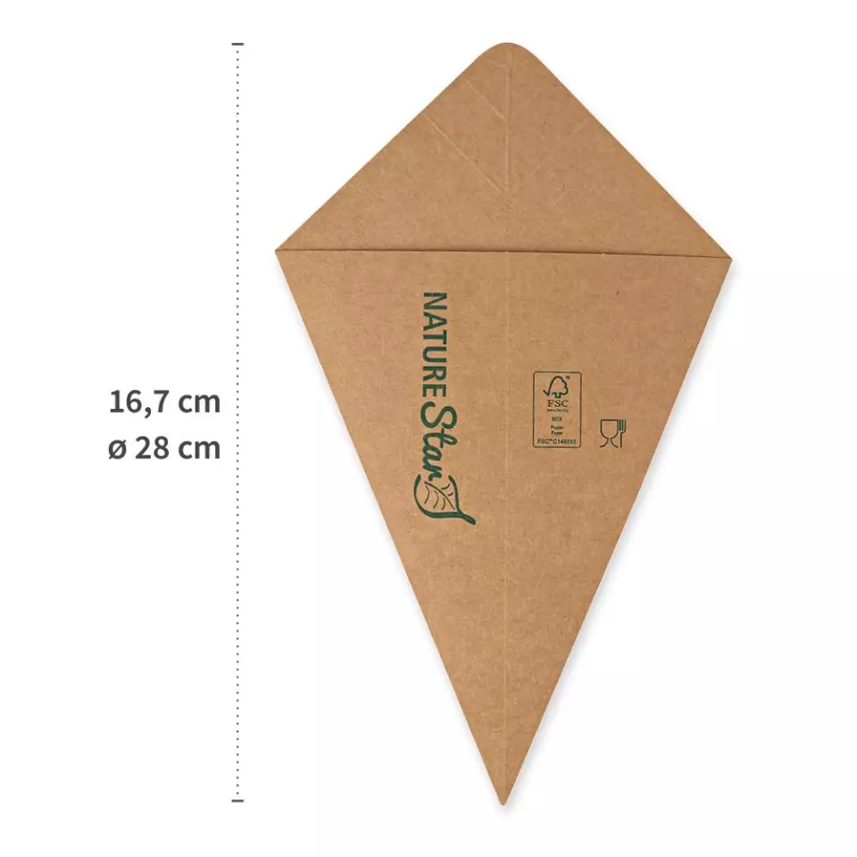 NATUREStar 417728, Kartiomaiset luomuvoimapaperi/PE ranskanperunapussit, Ø 280 mm x 167 mm, FSC®-mix, image 3, gallery thumbnail
