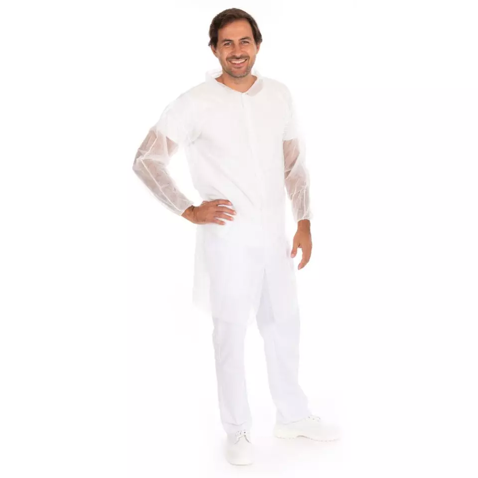 Hygonorm 274799, Eco PP Push Button Visitor Gowns, XXXXL, White, image 1, gallery thumbnail
