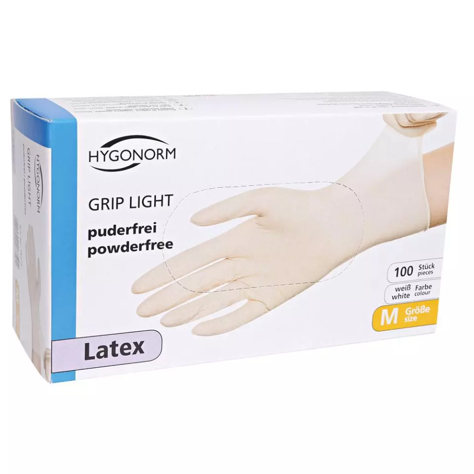 Hygonorm 26709, Grip Light Latex Gloves, Powder-Free, image 3, gallery thumbnail