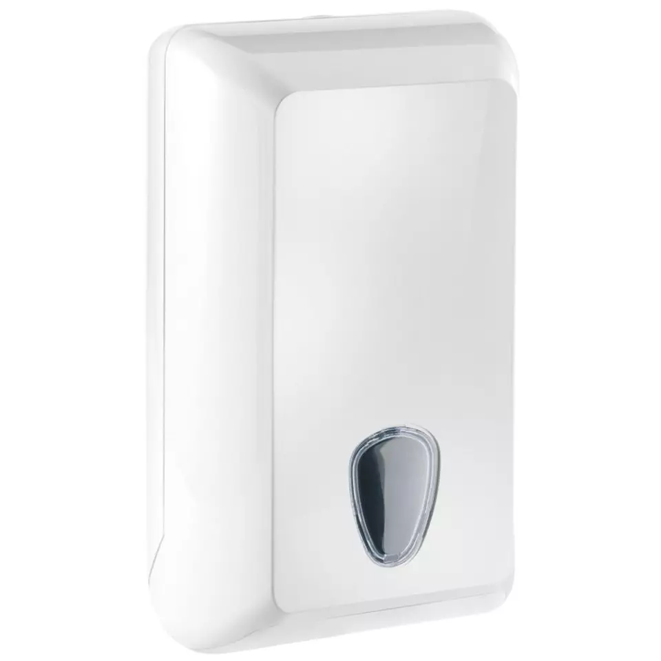 Franz Mensch 888821, Interfold Plastic Toilet Paper Dispenser, White, image 1, gallery thumbnail
