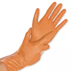 Franz Mensch 270985, Power Grip pitkät nitriilikäsineet, 12/XXXL, oranssi, puuterittomat