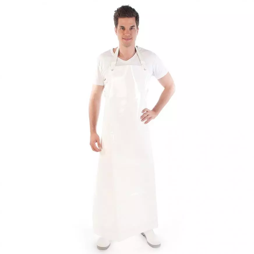 Hygostar 2371, Bib PU Aprons, 130 x 90 cm, White, 300 my, image 1, gallery thumbnail