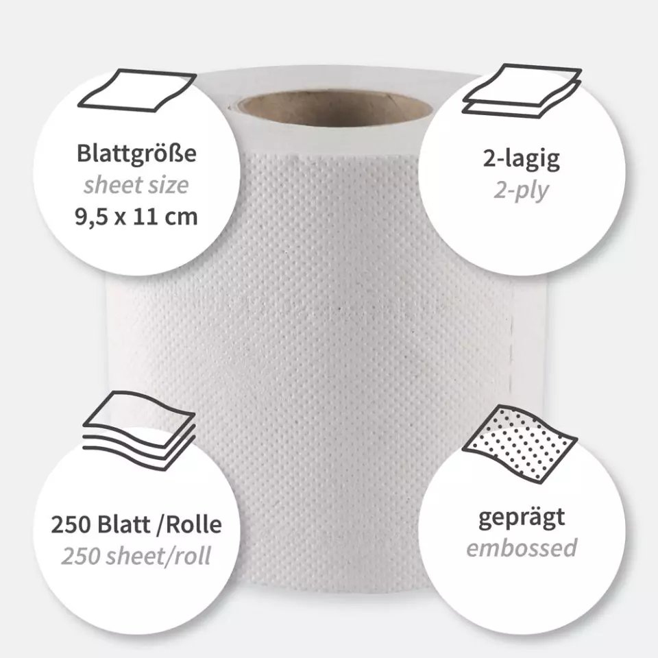 HygoClean 30422, Small Roll 2-Ply Recycled Paper Toilet Paper, Natural, image 3, gallery thumbnail