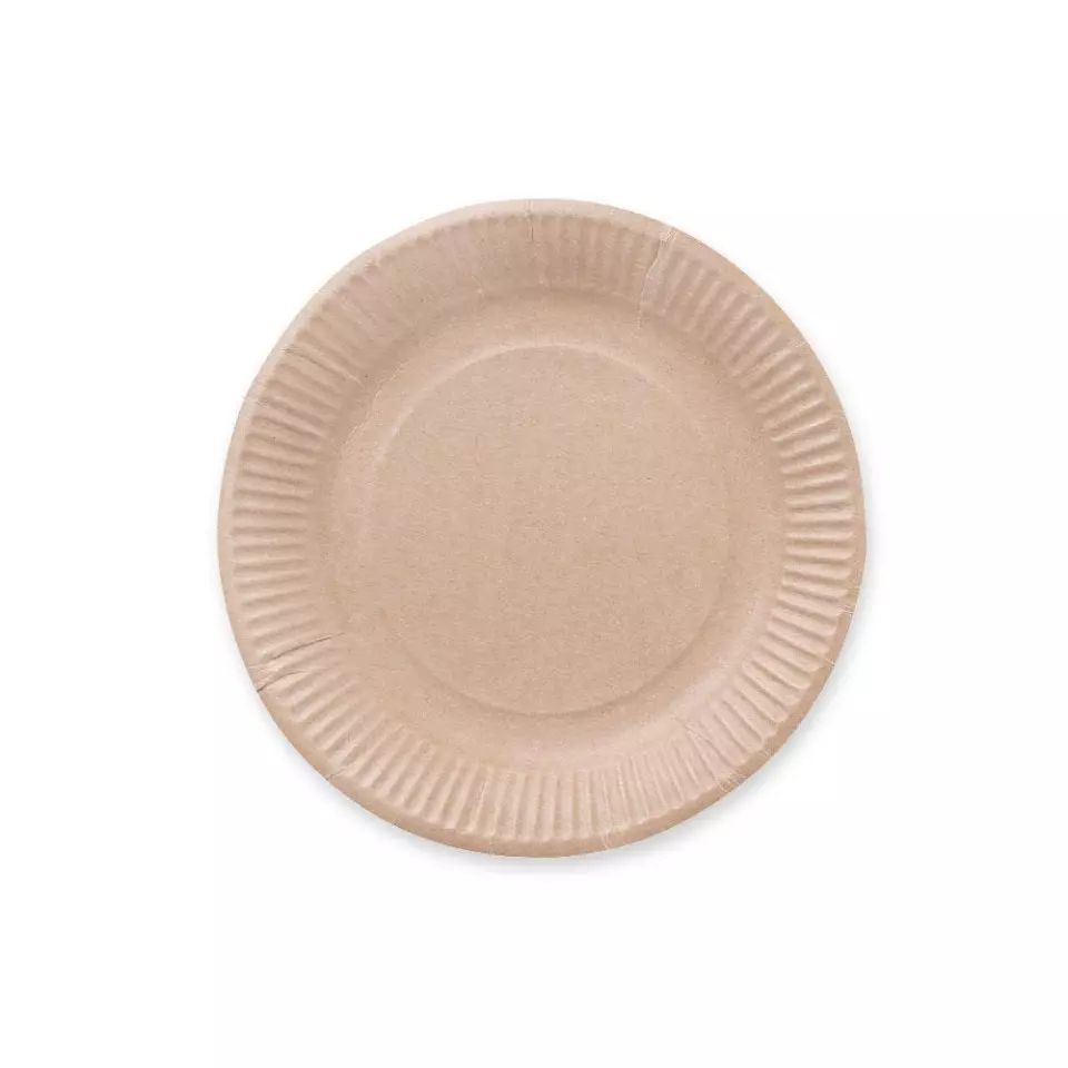 Franz Mensch 415095, Organic Kraft Paper Plates, Ø 180 mm, FSC®-mix, image 1, gallery thumbnail