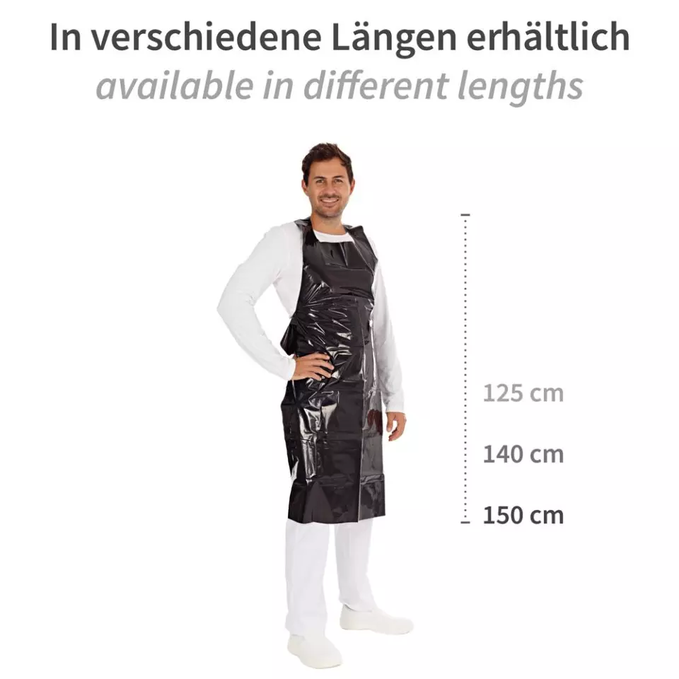 Hygostar 23538, Disposable Aprons, LDPE, 150 x 100 cm, Black, Approx. 60 my, image 2, gallery thumbnail