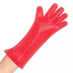 Hygostar 33217, Heatblocker silikoniset uunikintaat, 43 cm, punainen