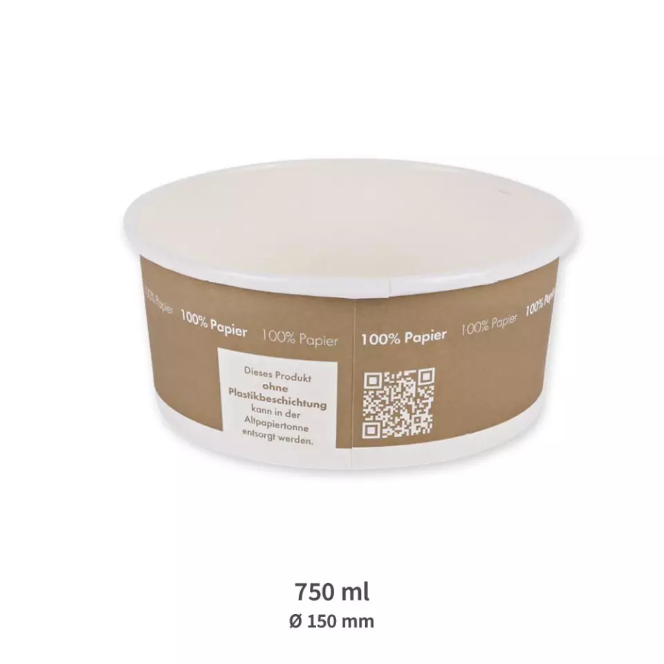 NATUREStar 418175, Luomukartongista valmistetut salaattikulhot, 750 ml, ø 150 mm, image 2, gallery thumbnail