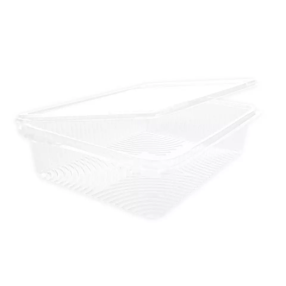 Franz Mensch 423909, Organic Rectangular PLA Deli and Salad Bowls with Hinged Lid, 1500 ml, image 1, gallery thumbnail