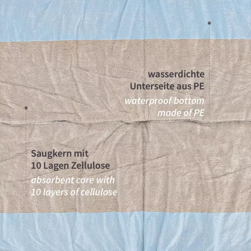 Hygostar 52798, 12-Ply PP/Recycled Cellulose/PE Bed Underpads, 60 x 40 cm, image 3, gallery thumbnail